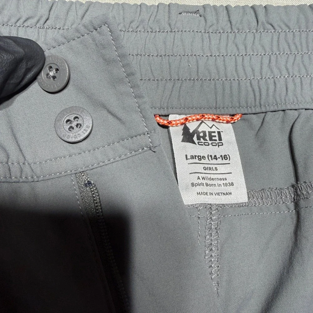 REI Co-op Girls Large 14-16 Gray Sahara Convertible Hiking Pants Outdoor Utility